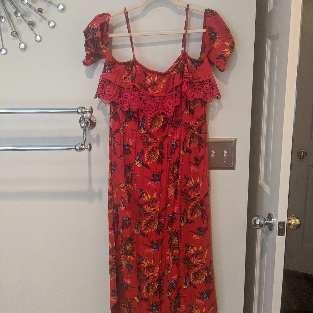 Tropical red dress